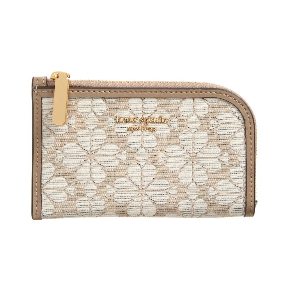 Kate Spade spade flower jacquard zip card case